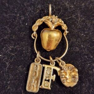 Vintage Monet Gold Apple Charm Pendant